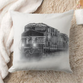 白黒線列車 クッション (ブランケット)