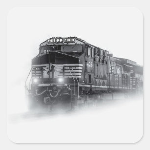 白黒線列車 スクエアシール