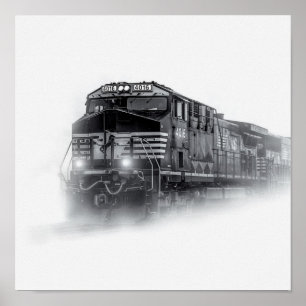 白黒線列車 ポスター