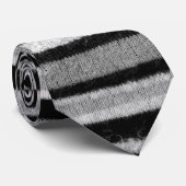 白黒編まれたストライプなヴィンテージパターン ネクタイ (ロール)