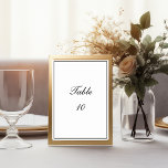 白黒縁どス・スクリプ結婚トMinimalist テーブルナンバー<br><div class="desc">白黒ミニマリストスクリプトテーブル番号カードと黒縁ど。</div>