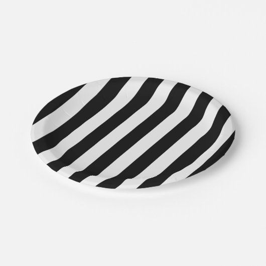 白黒縦の審判員は縞で飾ります ペーパープレート (アングル)