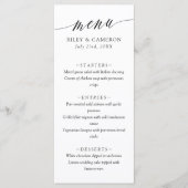 白黒繊細な書道エレガントな結婚式 メニュー (正面)