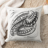 白黒織物 クッション (ブランケット)