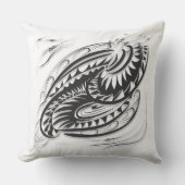 白黒織物 クッション (正面)