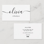 白黒署名スクリプトタイポグラフィ 名刺 (正面/裏面)