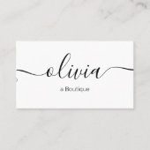 白黒署名スクリプトタイポグラフィ 名刺 (正面)