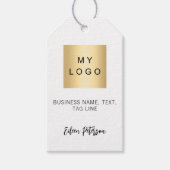 白黒署名ビジネスロゴつるラベル ギフトタグ (正面)