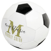 白黒美しいサロンバイアナスタシアモノグラム サッカーボール (3/4)