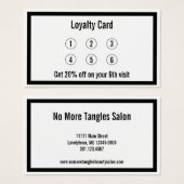 白黒美しいサロンロイヤリティカード (正面&裏面)