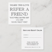 白黒美しいサロン紹介カード 紹介カード (正面/裏面)