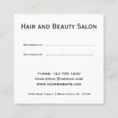 白黒美しいサロン紹介カード 紹介カード (裏面)