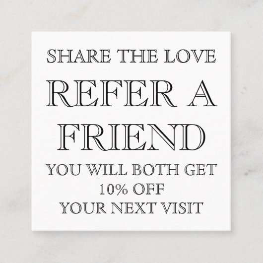 白黒美しいサロン紹介カード 紹介カード (正面)