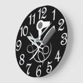 白黒美しいサロン ラージ壁時計 (傾斜)