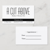 白黒美しいサロン 予約カード (正面/裏面)