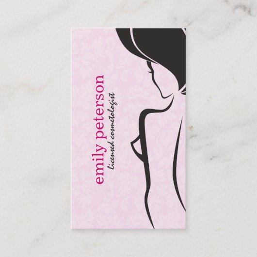 白黒美しい/化粧品デザイン 名刺 (正面)