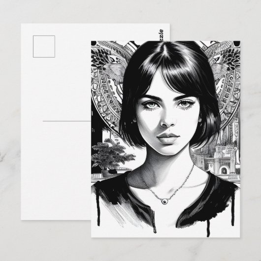 白黒美人 ポストカード (正面/裏面)