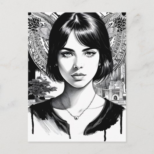 白黒美人 ポストカード (正面)