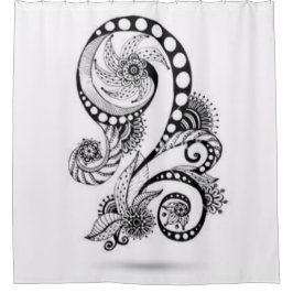 白黒美術 シャワーカーテン