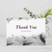 白黒羽の招待状カード サンキューカード (スタンド正面)