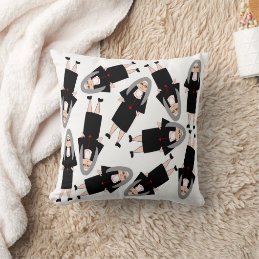白黒習慣の尼僧 クッション (ブランケット)