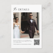 白黒老金の詳細結婚Qrコード エンクロージャーカード (正面)