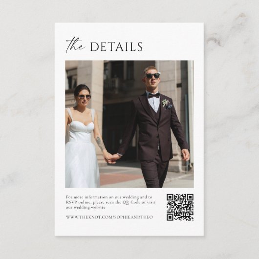 白黒老金の詳細結婚Qrコード エンクロージャーカード (正面)