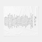 白黒聖なる書物、 経典聖書文字 フリースブランケット (正面(横))