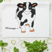 白黒背部および前部牛台所タオル キッチンタオル (折り畳み)