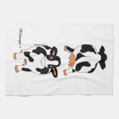 白黒背部および前部牛台所タオル キッチンタオル (横)