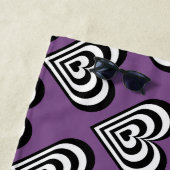 白黒脈動のシマウマのハートThunder_Cove ビーチタオル (インサイチュ)