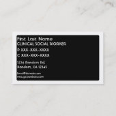 白黒臨床ソーシャルワーカーの名刺 名刺 (裏面)