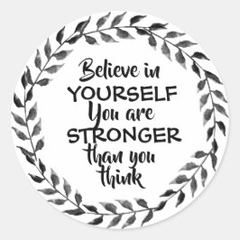 白黒自信じ身やる気を起こさせる ラウンドシール