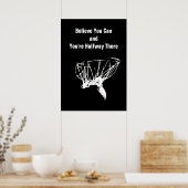 白黒自信やる気を起こさせるバスケットボール ポスター (キッチン)