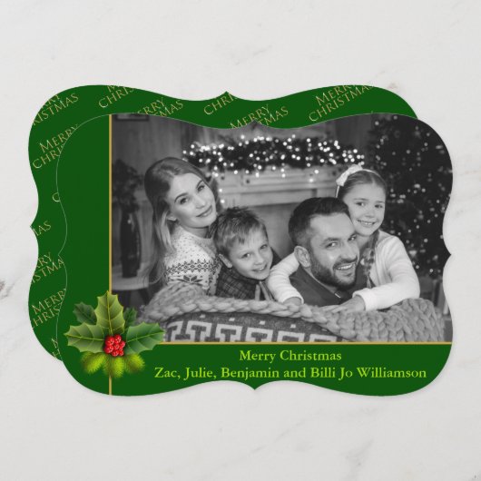 白黒自動フォトホリーフレームファンシー写真 シーズンカード (正面/裏面)