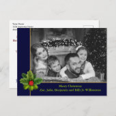 白黒自動写真(ホリーフレーム写真付き) ポストカード (正面/裏面)