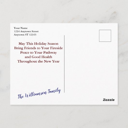 白黒自動写真(ホリーフレーム写真付き) ポストカード (裏面)