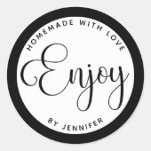 白黒自家製ラブバイ ラウンドシール (正面)