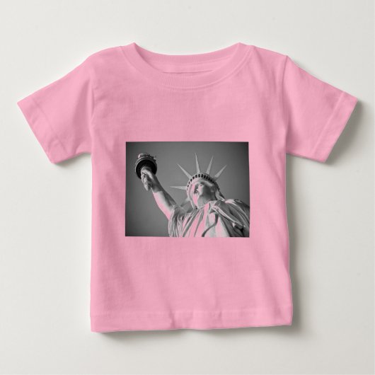白黒自由の女神 ベビーTシャツ (正面)