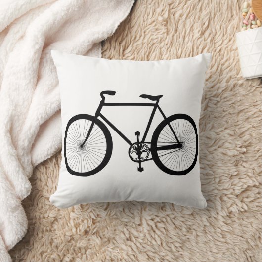 白黒自転車の枕 クッション (ブランケット)