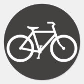 白黒自転車シンボルステッカー ラウンドシール (正面)
