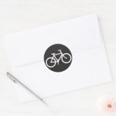 白黒自転車シンボルステッカー ラウンドシール (封筒)