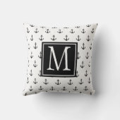 白黒航海のいかりモノグラム クッション (裏面)