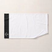 白黒航海のいかり縞模様 バスタオルセット (ハンドタオル)