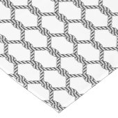 白黒航海のなロープパターン ショートテーブルランナー (コーナー)