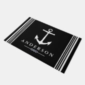 白黒航海ののエレガントいかり |パーソナライズされた ドアマット (アングル)