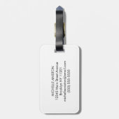 白黒航海のボートいかり |モノグラムカスタム ラゲッジタグ (裏面縦)