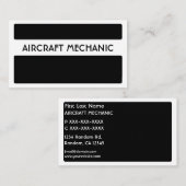 白黒航空機整備士名刺 名刺 (正面/裏面)