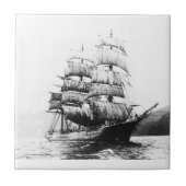 白黒船- タイル (正面)