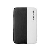 白黒色のブロックのパーソナライズなバス・マット バスマット (正面縦)